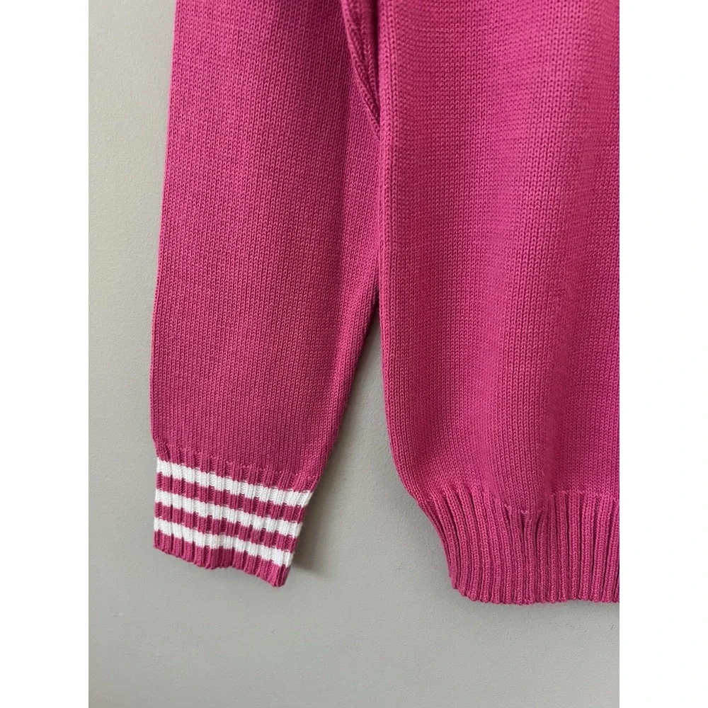 The Bubble Lifestyle Pickleball Sweater Size M Pink & White  Crewneck Preppy